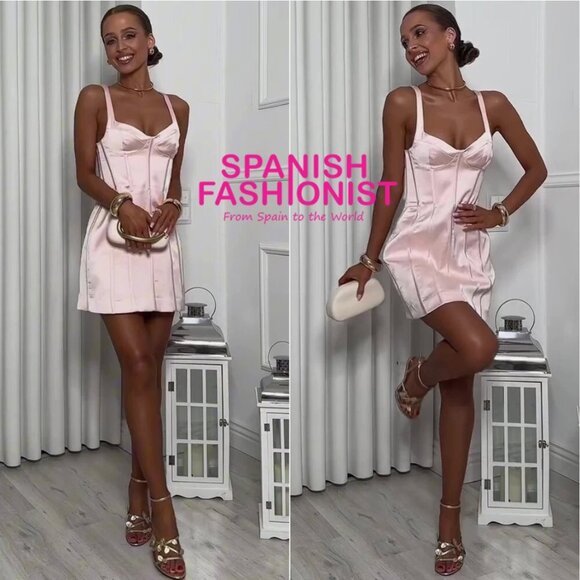 ZARA Pastel Pink Satin Mini Dress – Size S (Ref. 3065/371/621) 💖 - Picture 15 of 15